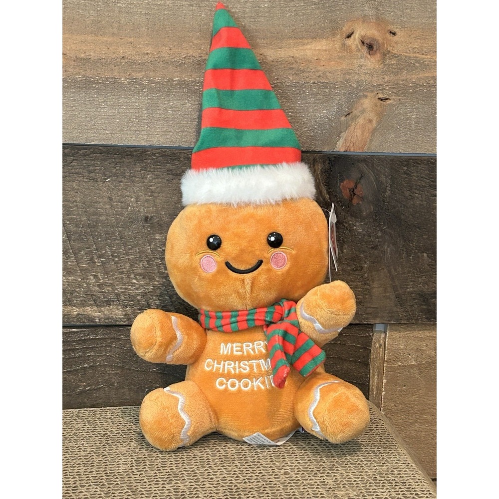 American Greetings Gingerbread Man Plush Scarf/Hat Merry Christmas Cookie